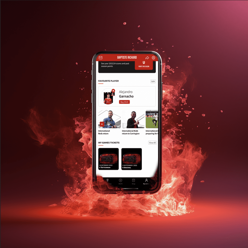 Mockup de l'application NFT de MUFC.