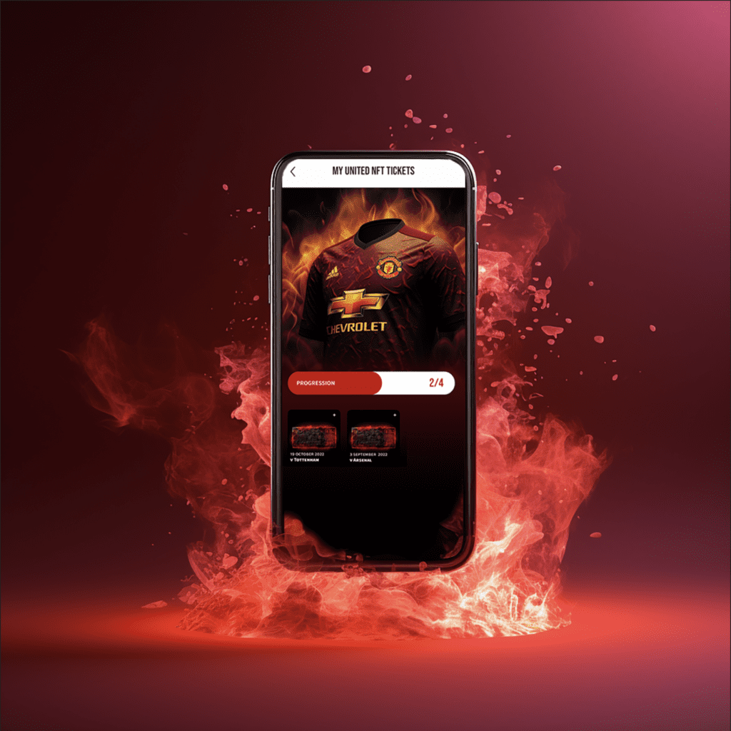Mockup de l'application NFT de MUFC.